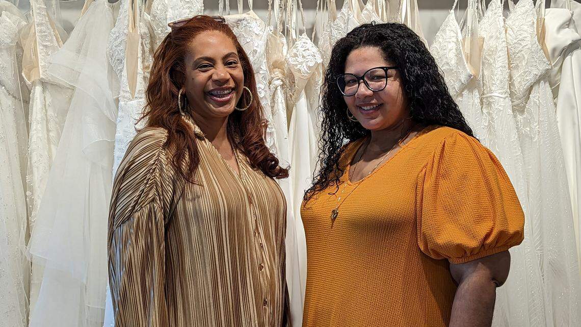 Sisters Tracie and Jennifer Mackins opened Mackins Bridal Boutique in February at 2023 Beatties Ford Road in west Charlotte.