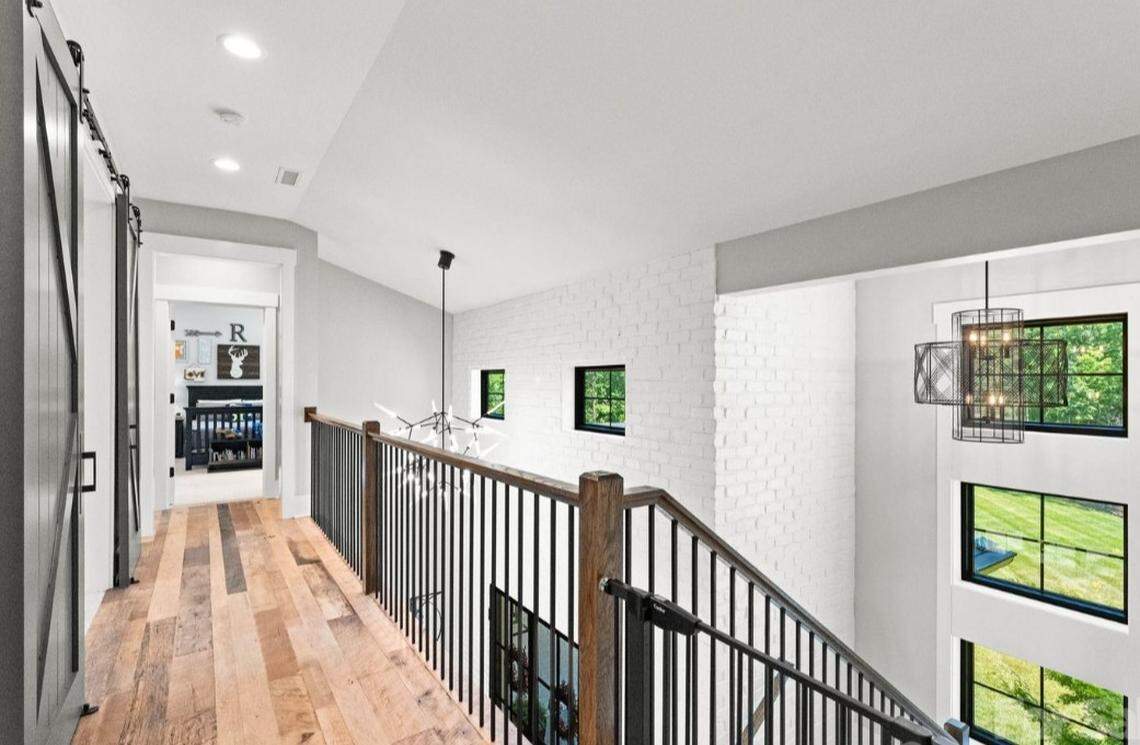 Built in 2021, the two-story home has five bedrooms and eight bathrooms.