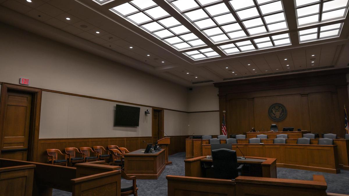 As the only modern Virginia Revival courtroom, Judge Bob Conrad hopes other courthouses will follow Charlotte’s lead and adopt the unique style, which puts the jury in the center of the courtroom.