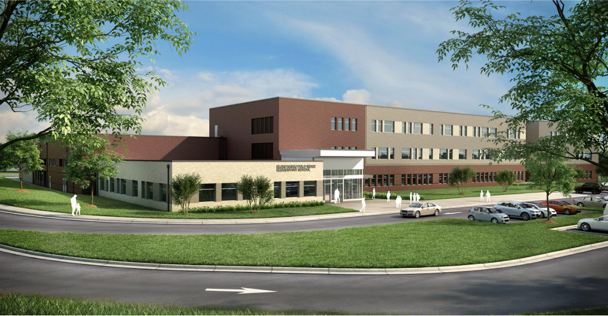Charlotte-Mecklenburg Schools included this image of a new elementary school near Ardrey Kell and Community House roads in south Charlotte during a September 2021 presentation. Little Diversified Architects is the project’s architect.