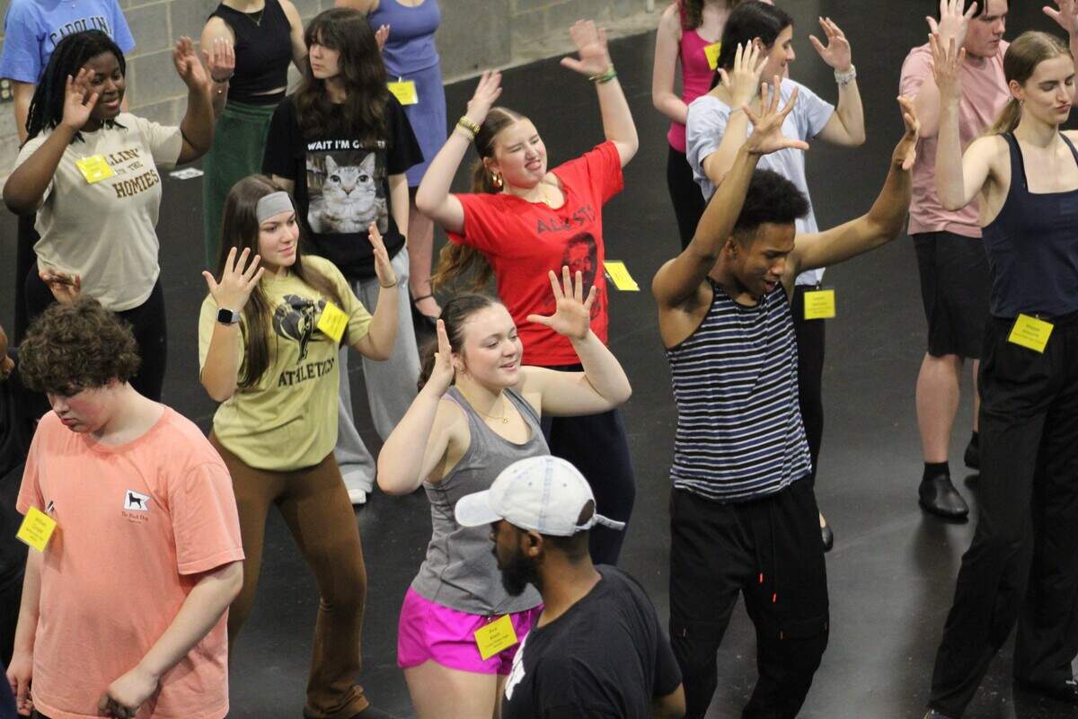 Behind the scenes at a rehearsal for the 12th annual Blumey Awards.