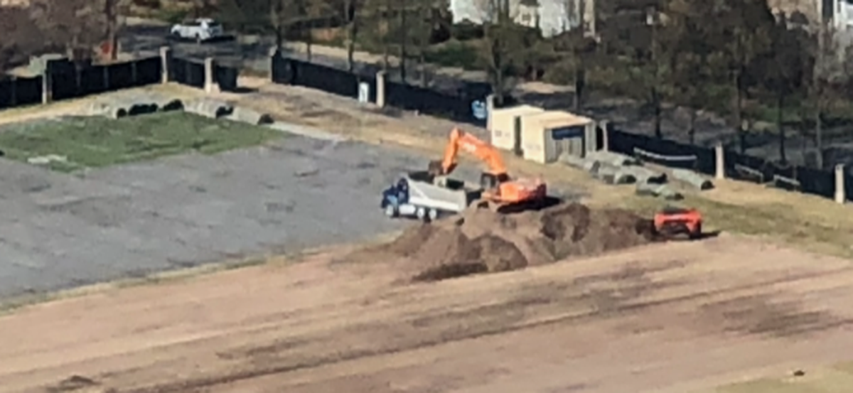 Site work has begun on the Carolina Panthers’ practice fields in preparation for the construction of a practice bubble, a team spokesman confirmed Wednesday.