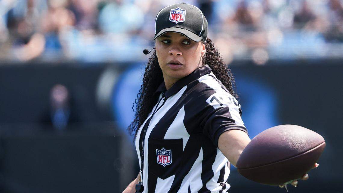 Maia Chaka becomes first Black woman to referee an NFL game in Panthers-Jets matchup