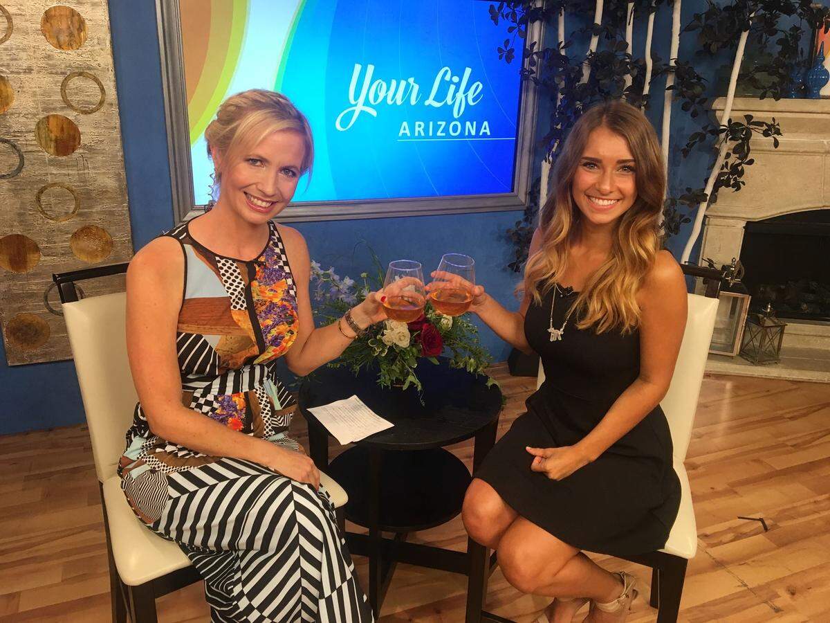 Mia Atkins, photographed with Suzanne Bissett on the set of “Your Life Arizona” in 2017.