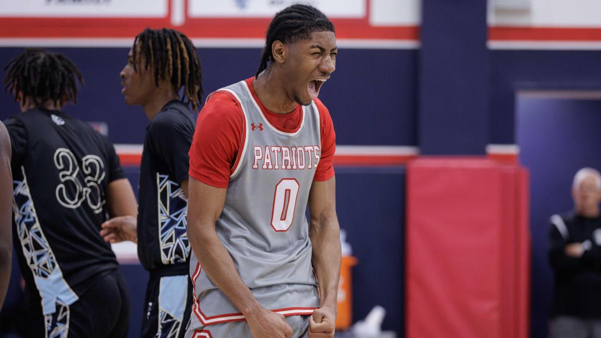 Davidson Day’s Levon Jacobs celebrates his 2 point basket while being fouled. The Davidson Day Men’s Basketball team would host Millbrook in a battle of prep basketball powers Saturday November 16, 2024.