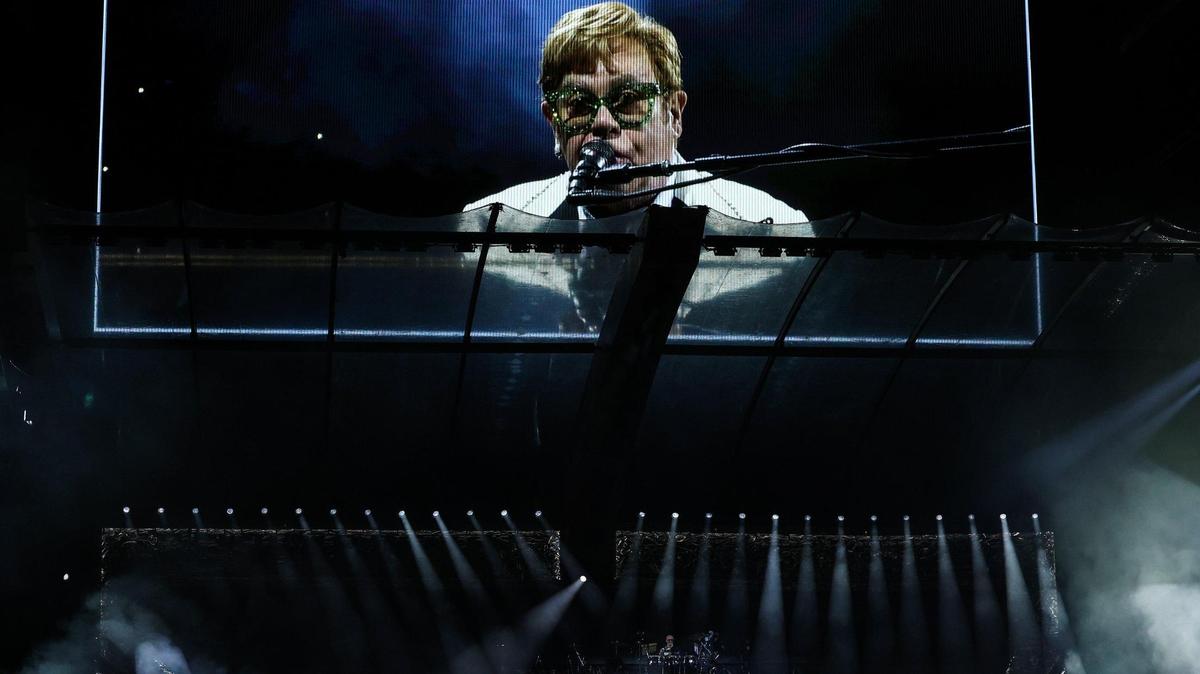 Elton John performs at Bank of America Stadium during his Farewell Yellow Brick Road tour on Sunday, September 18, 2022 in Charlotte, NC.