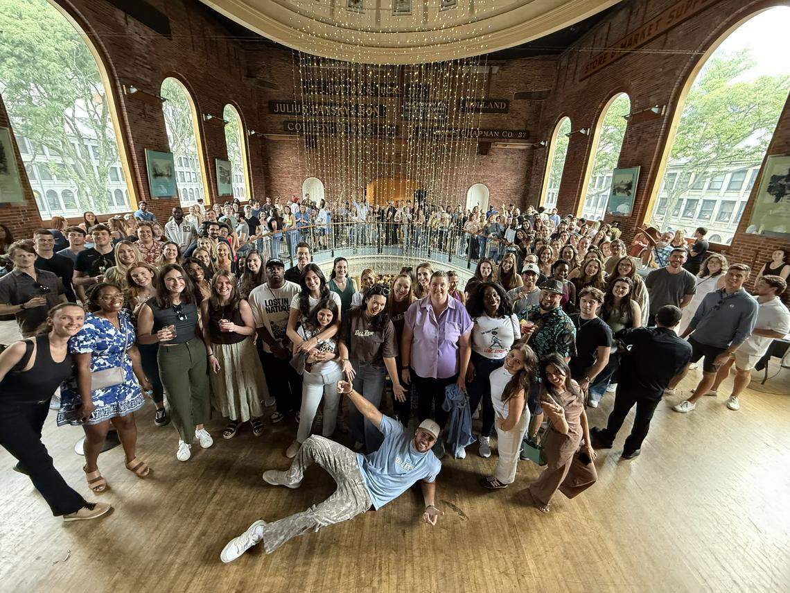 Tyler Bergantino, middle, is the host of Tall Tour, a tall person meetup to build community and bring inclusiveness to tall people. Tall Tour is coming to Charlotte on Dec. 6.