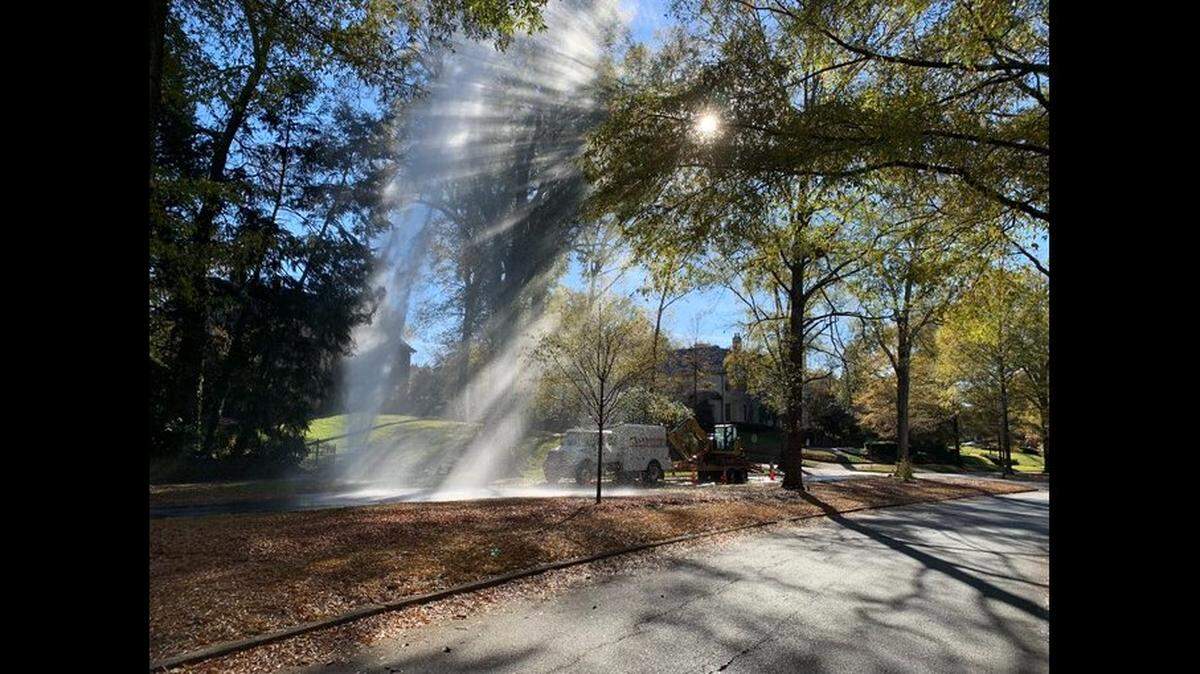 Charlotte Water shut off water to a block of Queens Road West after a water main break at Rolston Drive on Monday, Nov. 29, 2021.