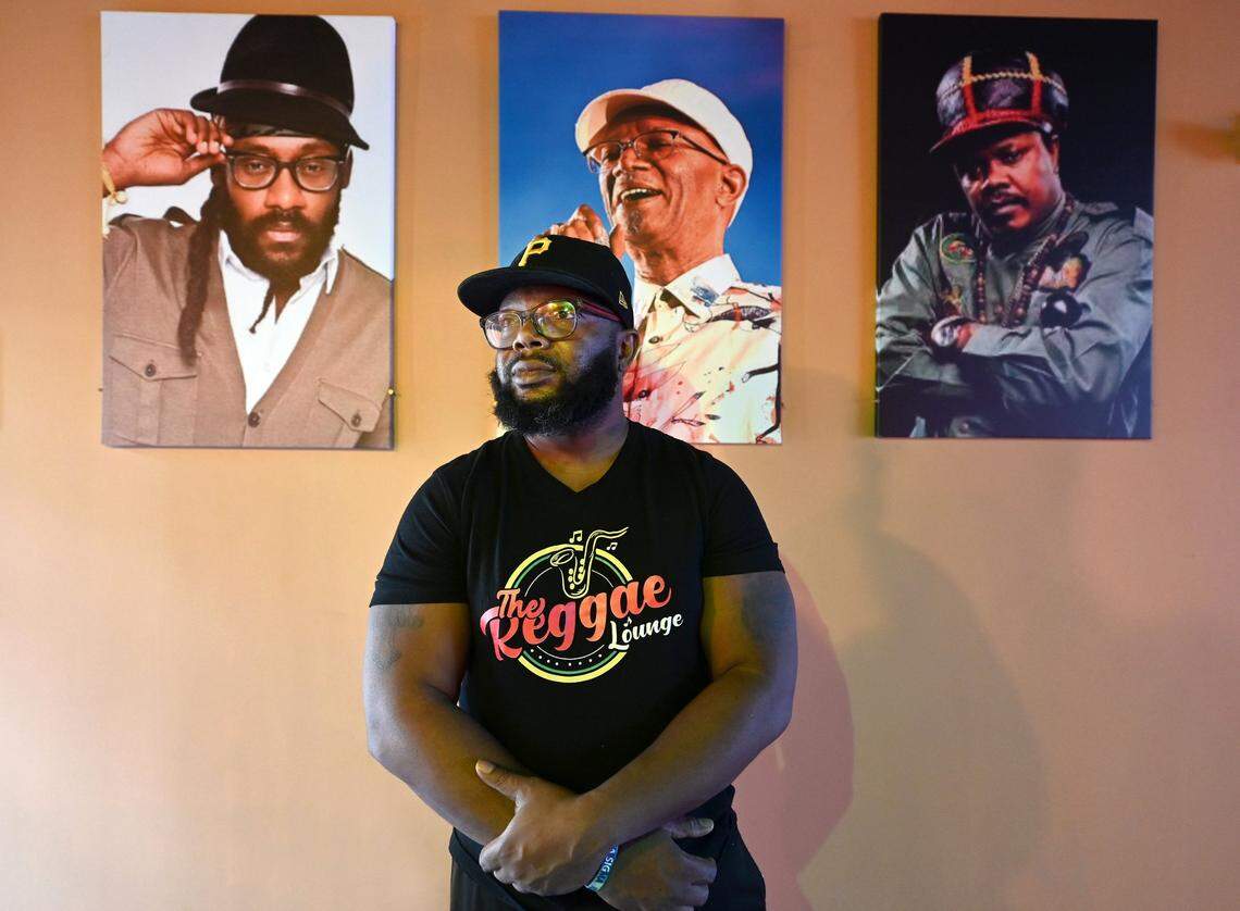 Reggae legends Tarrus Riley, Beres Hammond and Luciano provide the backdrop for Elvado Laing, the co-owner of The Reggae Lounge that will open in Charlotte Feb. 16.