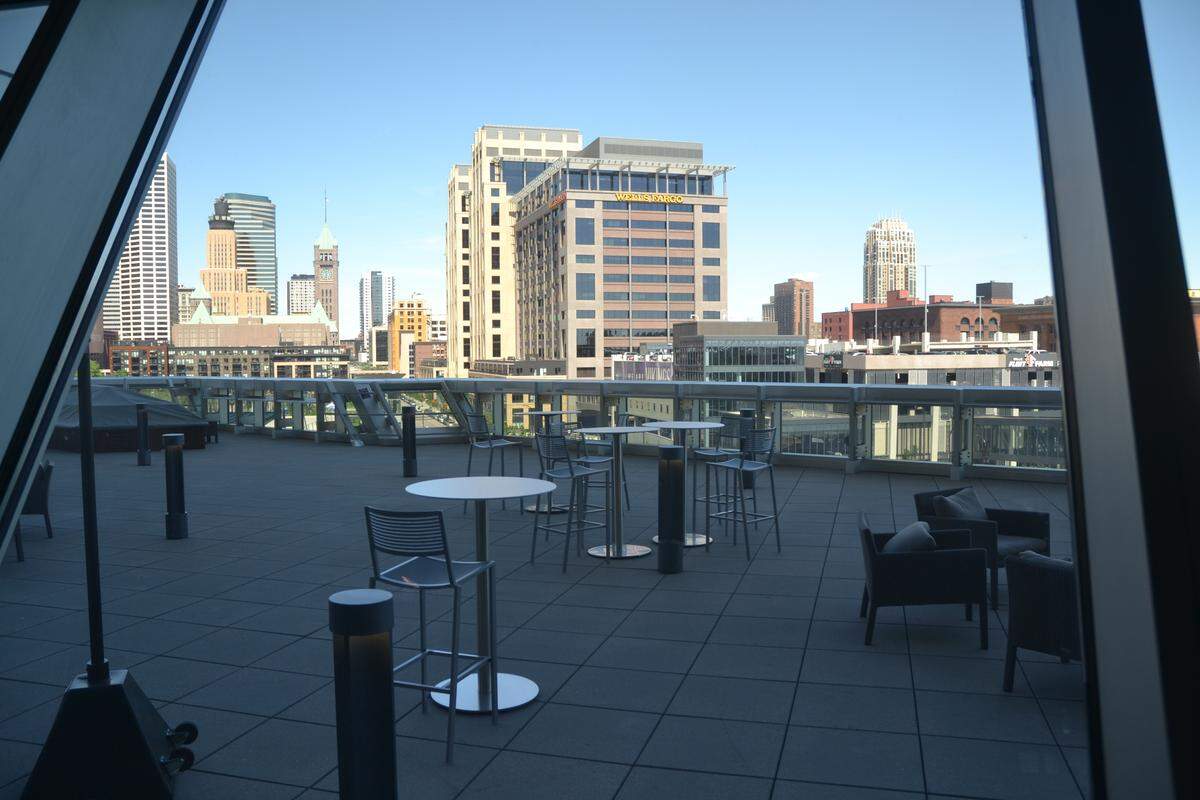 U.S. Bank Stadium has an outdoor patio for members of its club.