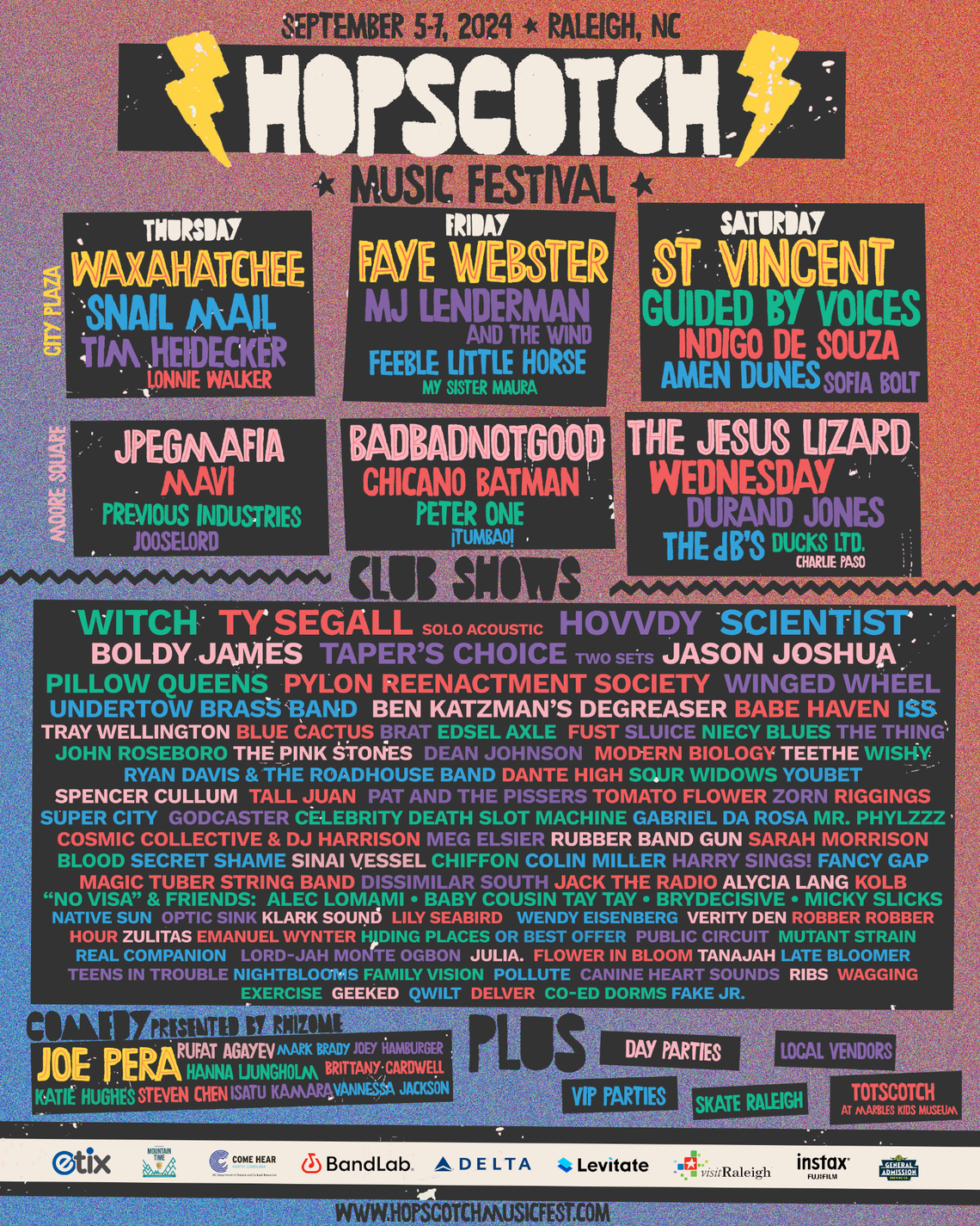 The 2024 Hopscotch Music Festival will be held Sept. 5-7.