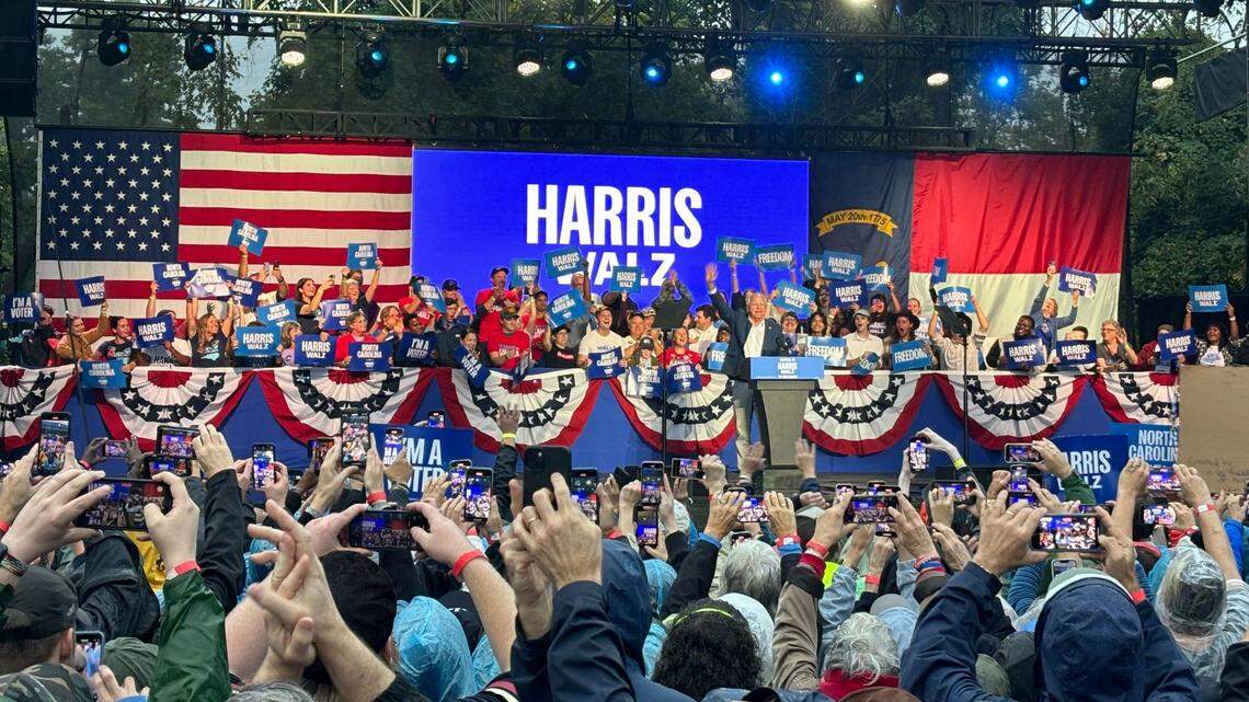 Springfield conspiracy aims to divert attention from Trump’s policies, Walz tells NC rally