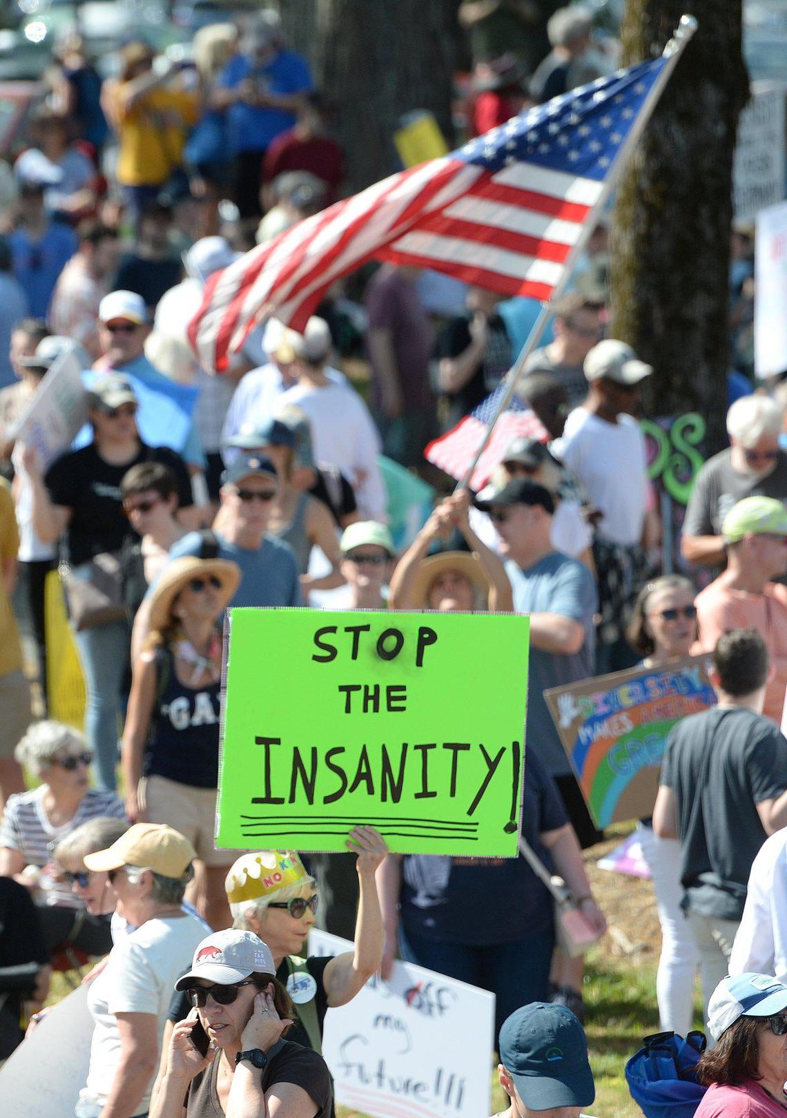Indivisible Charlotte, among other national and local organizations, rallied citizens against what they call the Trump-Musk billionaire takeover and the Republican assault on our freedoms and our communities. The rally took place at the Charlotte Mecklenburg Social Services Department on Billingsley Road on Saturday, Apr. 05, 2025.