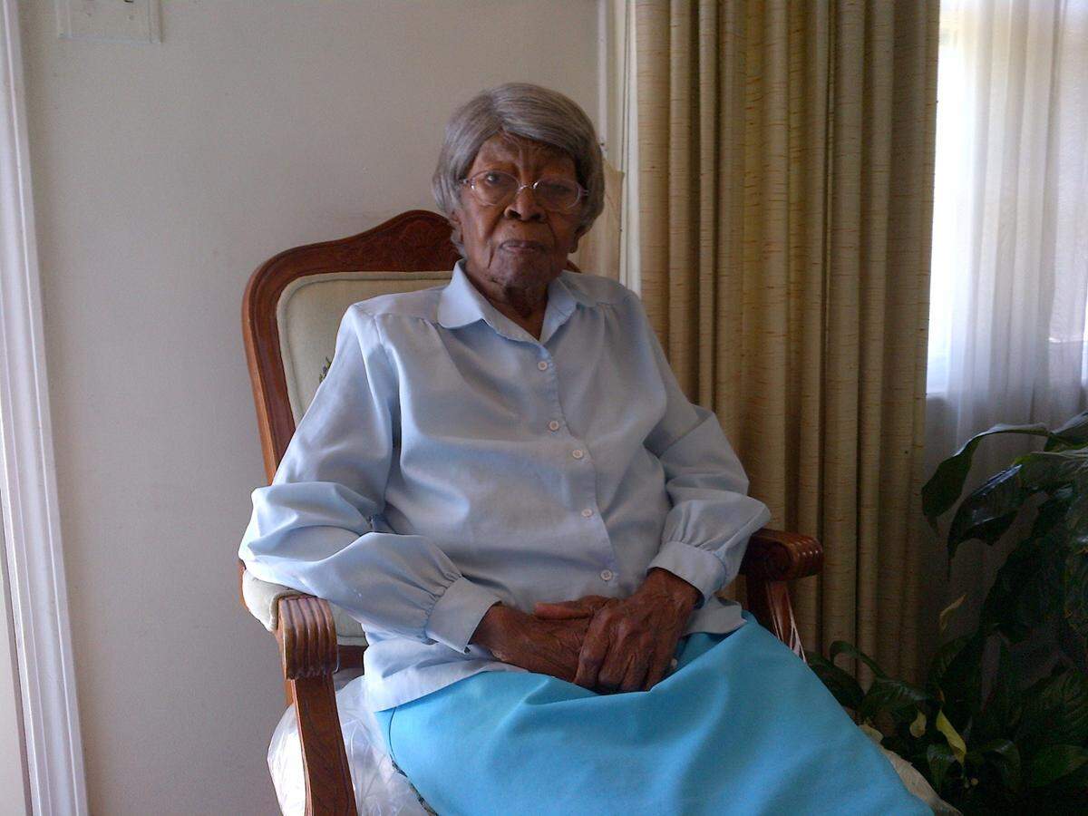 Hester Ford, photographed on her birthday in 2012.