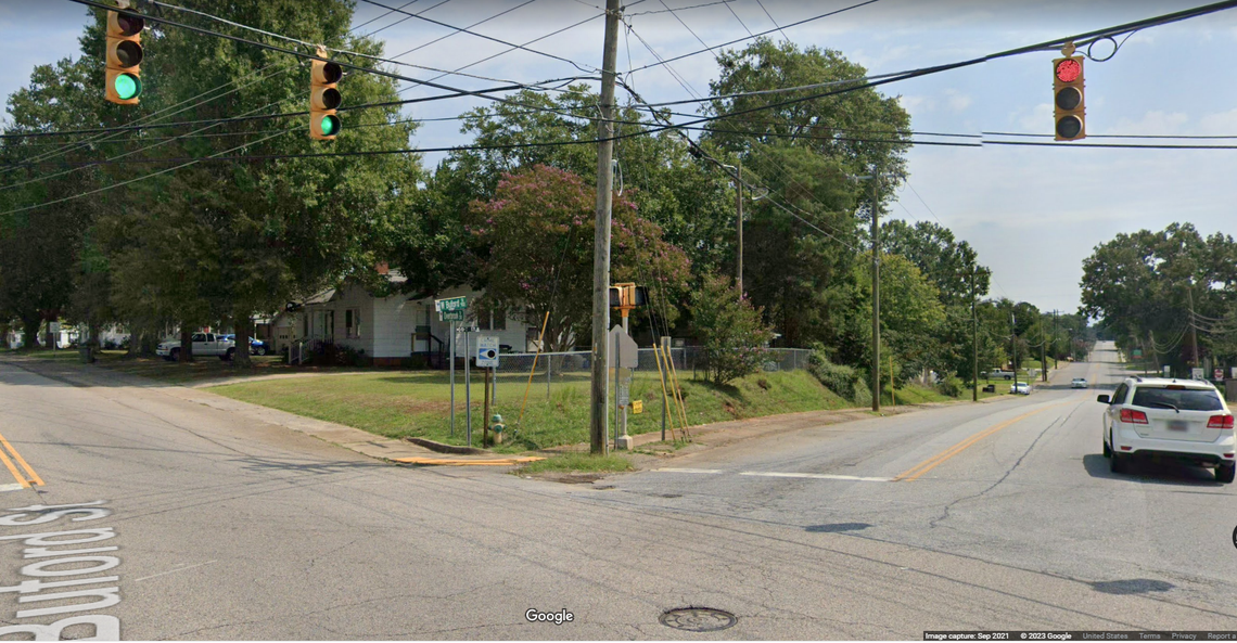 A 18-year-old woman was killed when someone fired shots into her boyfriend’s vehicle at this Gaffney, SC, intersection, according to Cherokee County Coroner Dennis Fowler.