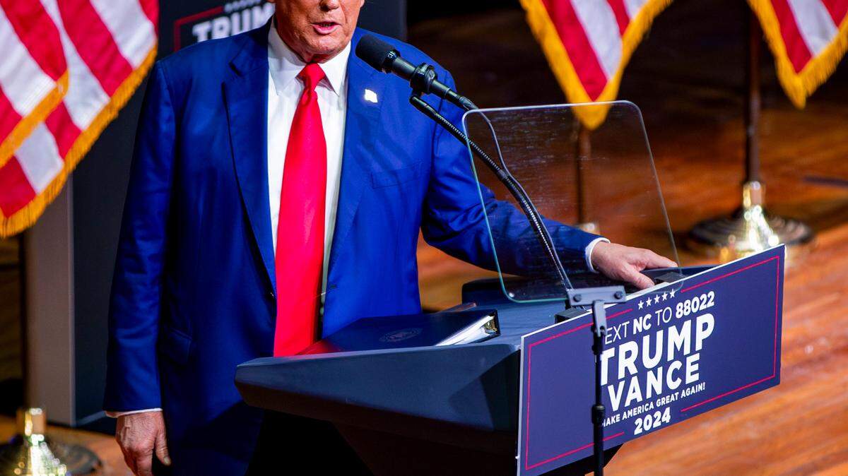 Former President Donald Trump makes campaign stop on Wednesday in Asheville, N.C.