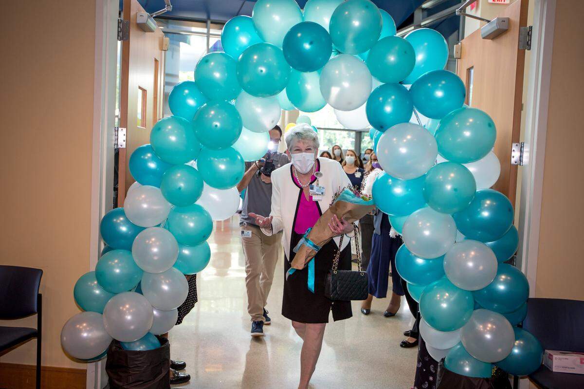 At Sherrie Mills’ 50th anniversary as a nurse at Atrium, her coworkers and colleagues threw a surprise celebration for her. She started at then-Charlotte Memorial Hospital at 21 and is still not ready to retire.