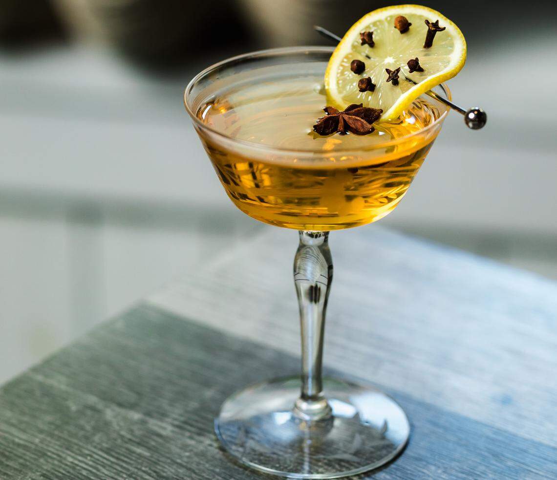 Fin & Fino’s Most Likely to be a Cougar includes spiced navy strength gin, Amaro, Licor 43, lemon and vanilla ($15.).