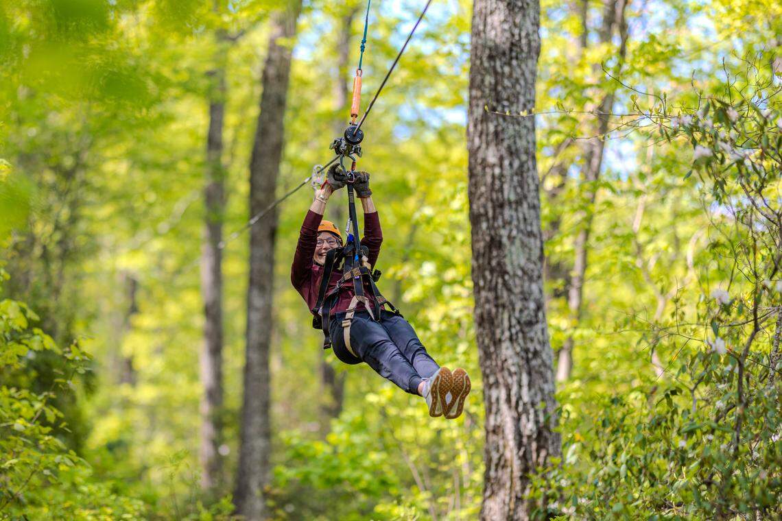 The Gorge Zipline is located in Saluda, NC.