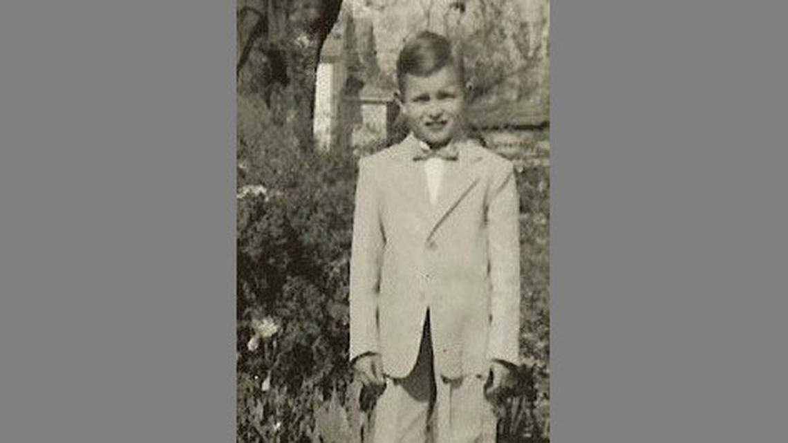 Kelly King, in an undated family photograph, wearing his best suit for Easter.