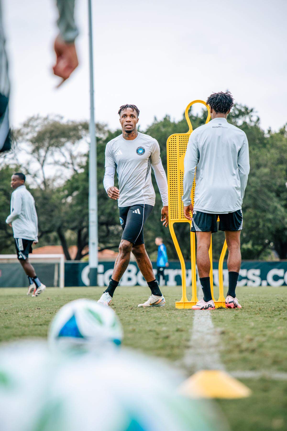 Charlotte FC signs left winger and Premier League star Wilfried Zaha ahead of the 2025 MLS season. Here he is at a recent training session.