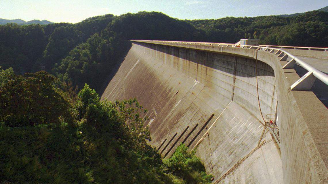 The Interior Department has paid $35.2 million to Swain County, completing an obligation to the N.C. mountain county that dates to 1943. The government had promised to compensate the county for roads and land flooded by construction of Fontana Dam, shown here.
