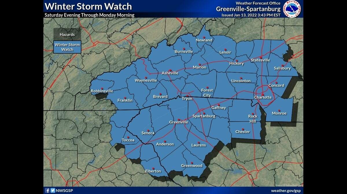 A winter storm watch was issued in Western North Carolina for this weekend.