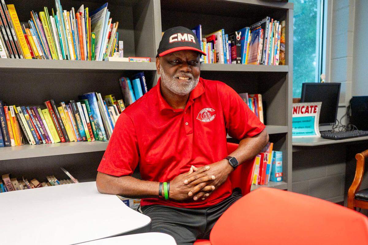 Morris Madden, former MLB player and co-founder of the Knothole Foundation, poses for a photo in the Knothole Foundation classroom at the Tuckaseegee Dream Fields in Charlotte, Tuesday, July 15, 2025.
