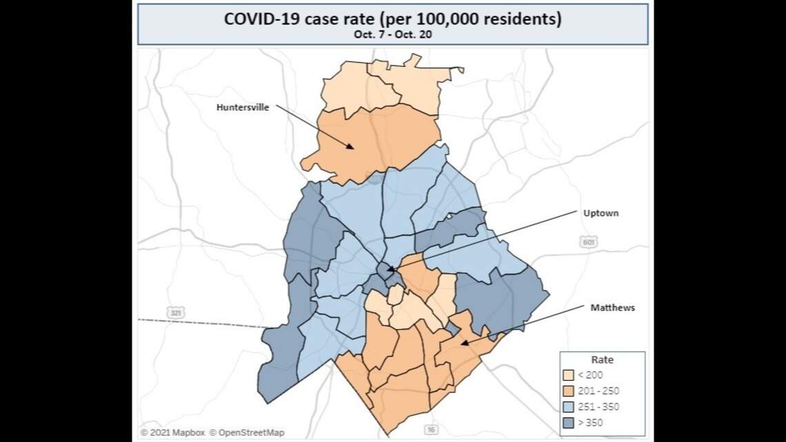 COVID case rate drops in nearly every Mecklenburg neighborhood. Did it in yours?