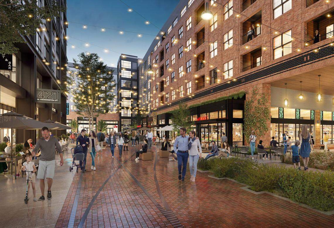 The sixth Midwood Smokehouse, one of the restaurant concepts in FS Food Group in Charlotte, is opening in Raleigh will include outdoor seating in the pedestrian courtyard at Smoky Hollow development.