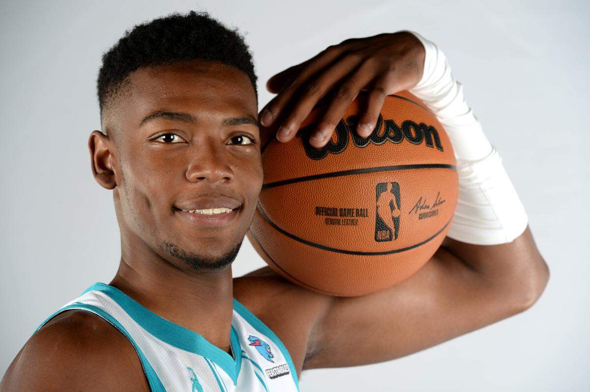 Charlotte Hornets forward/guard Brandon Miller during the team’s media day on Monday, October 2, 2023 at Spectrum Center in Charlotte, NC.