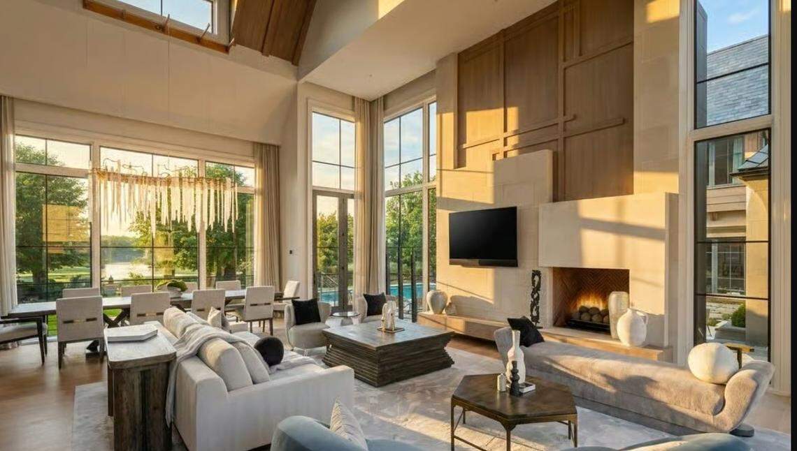 The home is nearly 18,000 square feet, located along fairways of Quail Hollow Club in south Charlotte.