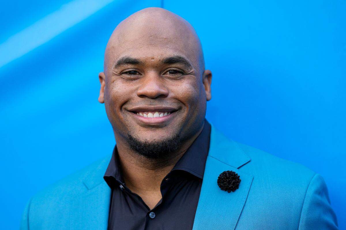 Aug 21, 2021: Former Panthers wide receiver and now commentator Steve Smith Sr. before the game between the Carolina Panthers and Baltimore Ravens at Bank of America Stadium. Mandatory Credit: Jim Dedmon-USA TODAY Sports