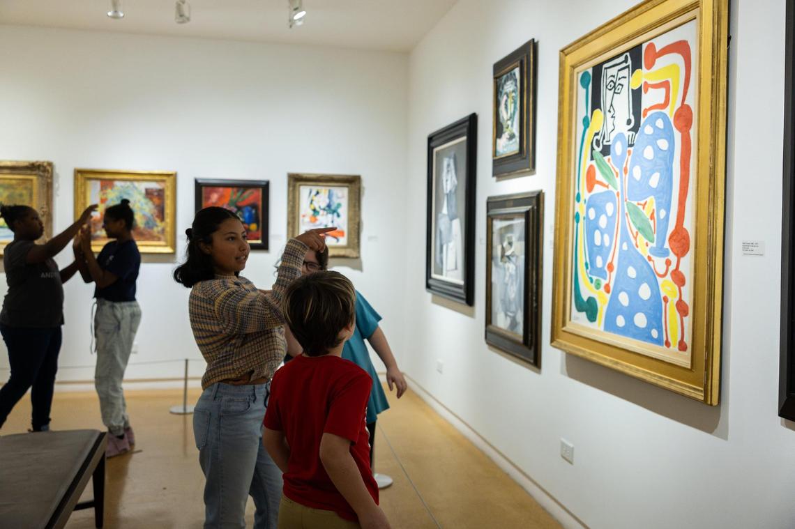 Hanford-Doyle Elementary School fifth-graders tour the “Never Before Seen ... Modern Masterpieces” on Nov. 19, 2024, at Waterworks Visual Arts Center in Salisbury, N.C.