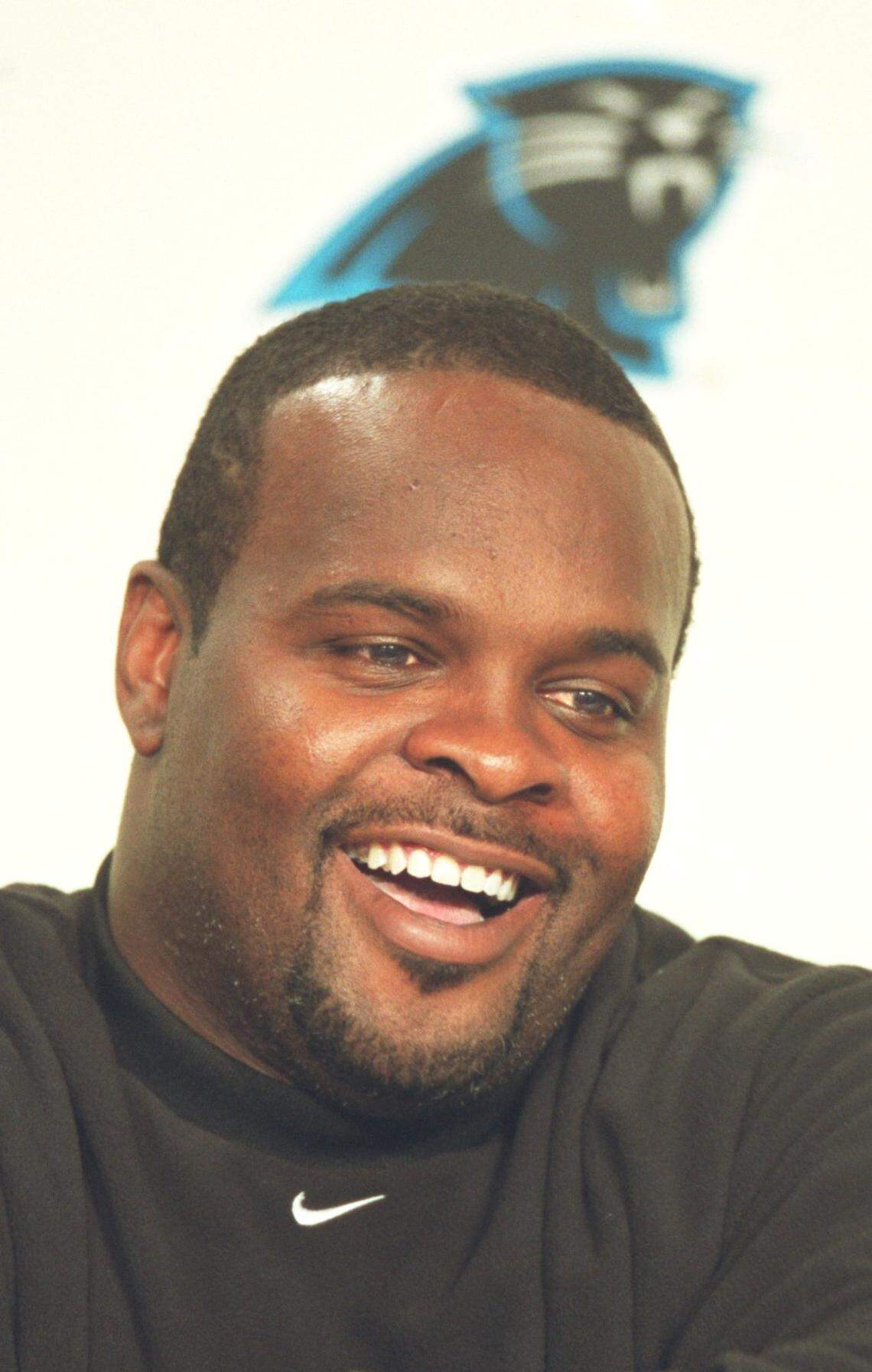 4/18/00 The Panthers are hoping Natrone Means can help put some bite into their running game. The former Central Cabarrus player met the press in Charlotte Tuesday. CHRISTOPHER A. RECORD/Staff