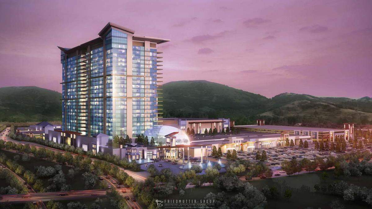 Rendering of new casino in Kings Mountain.

Cleveland County officials are promoting the Catawba Indian tribe’s plans for a “world-class” casino resort off I-85 in Kings Mountain.