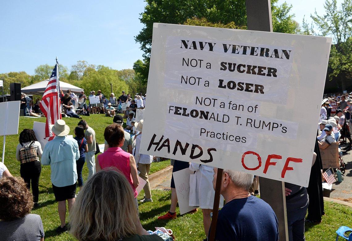 Indivisible Charlotte, among other national and local organizations, rallied citizens against what they call the Trump-Musk billionaire takeover and the Republican assault on our freedoms and our communities. The rally ended with a march. The rally took place at the Charlotte Mecklenburg Social Services Department on Billingsley Road on Saturday, Apr. 05, 2025.