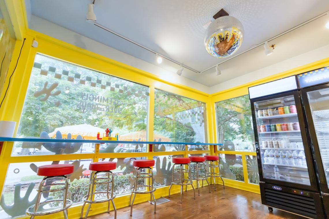 Bar seats offer a view outside at Seemingly Overzealous.