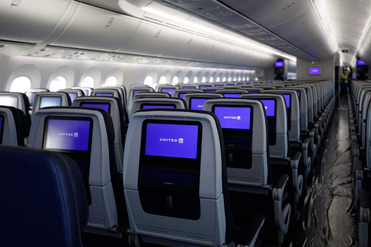 The interior of a 787 Dreamliner at the Boeing manufacturing facility in North Charleston, on December 13, 2022.