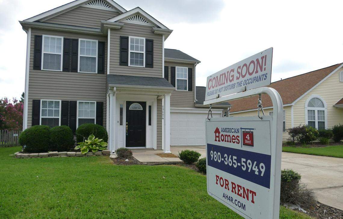 A house for rent on Orchard Grass Court in Steele Creek. The construction of single-family rental homes is on the rise in the Charlotte metro as homeownership costs rise.