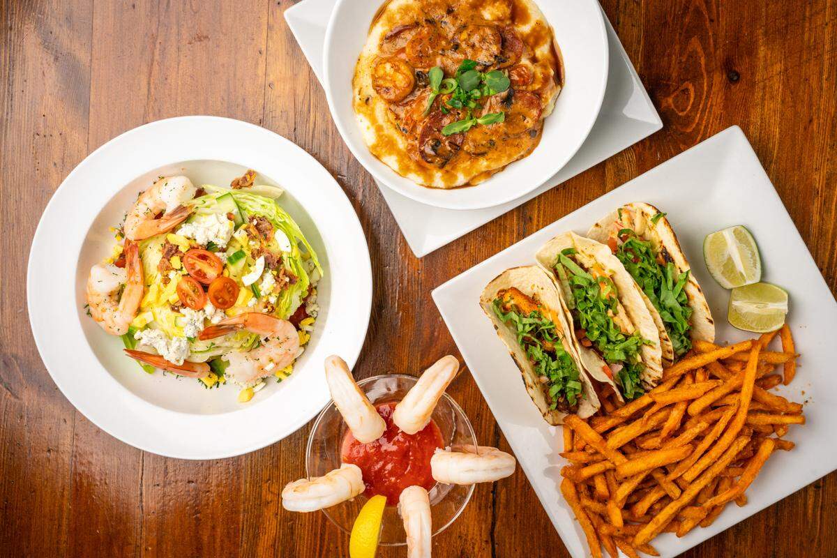 Harry’s Grille and Tavern offers a variety of American gastropub options, such as Salmon Tacos, Shrimp & Grits, a Shrimp Wedge salad and Jumbo Shrimp Cocktail.