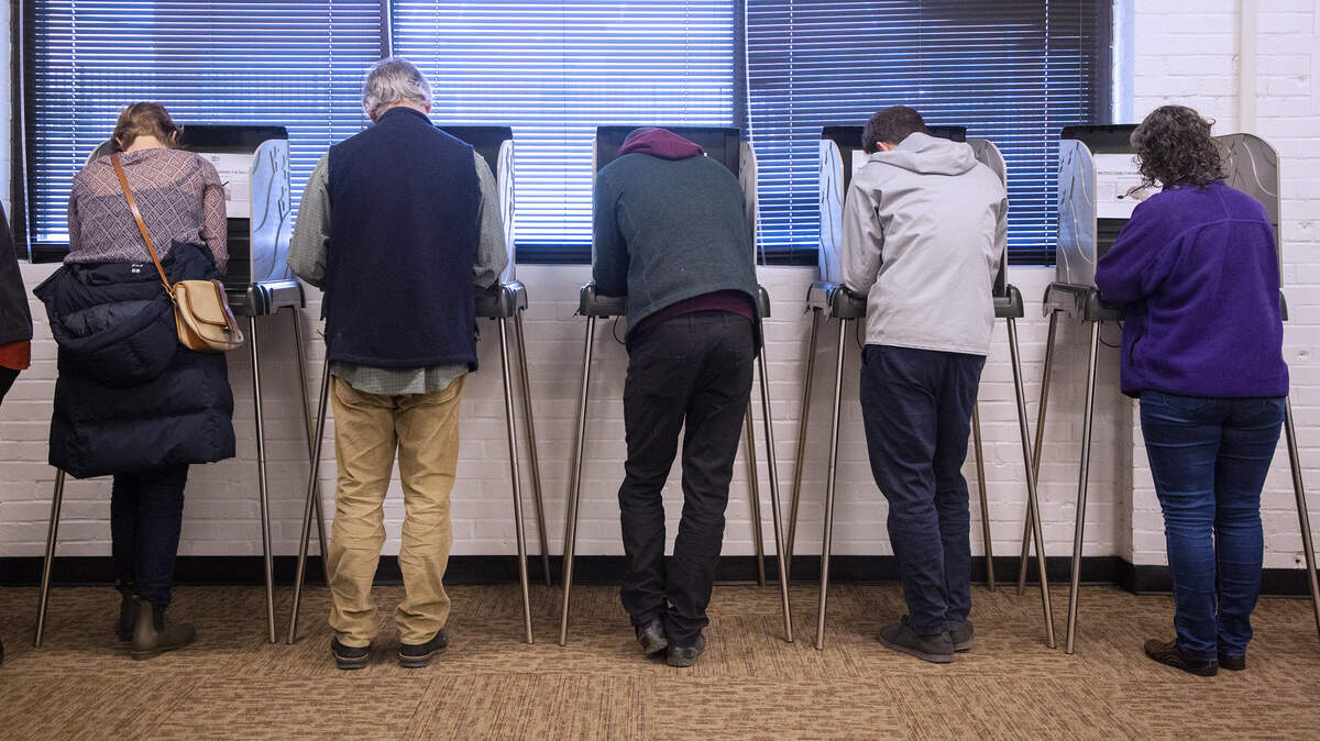 Voters cast their ballots in the primary election at N.C Cooperative Extension’s Durham County office on Mar. 3.