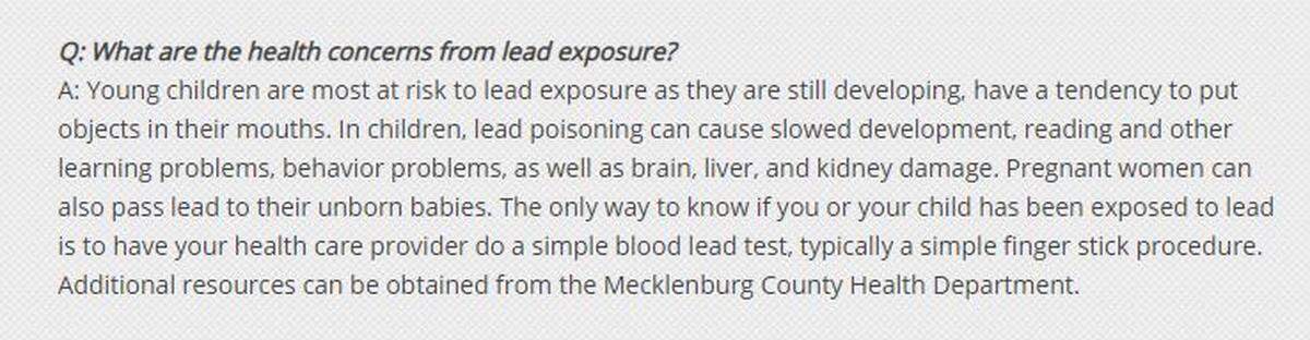 Excerpt from the Q&A on the CMS water quality page.