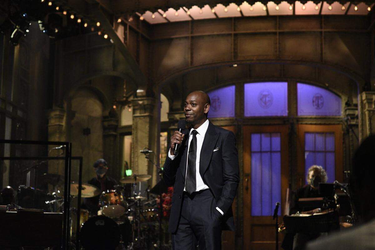 Dave Chappelle, photographed in New York City while doing the monologue as host of “Saturday Night Live” on Nov. 6, 2020.