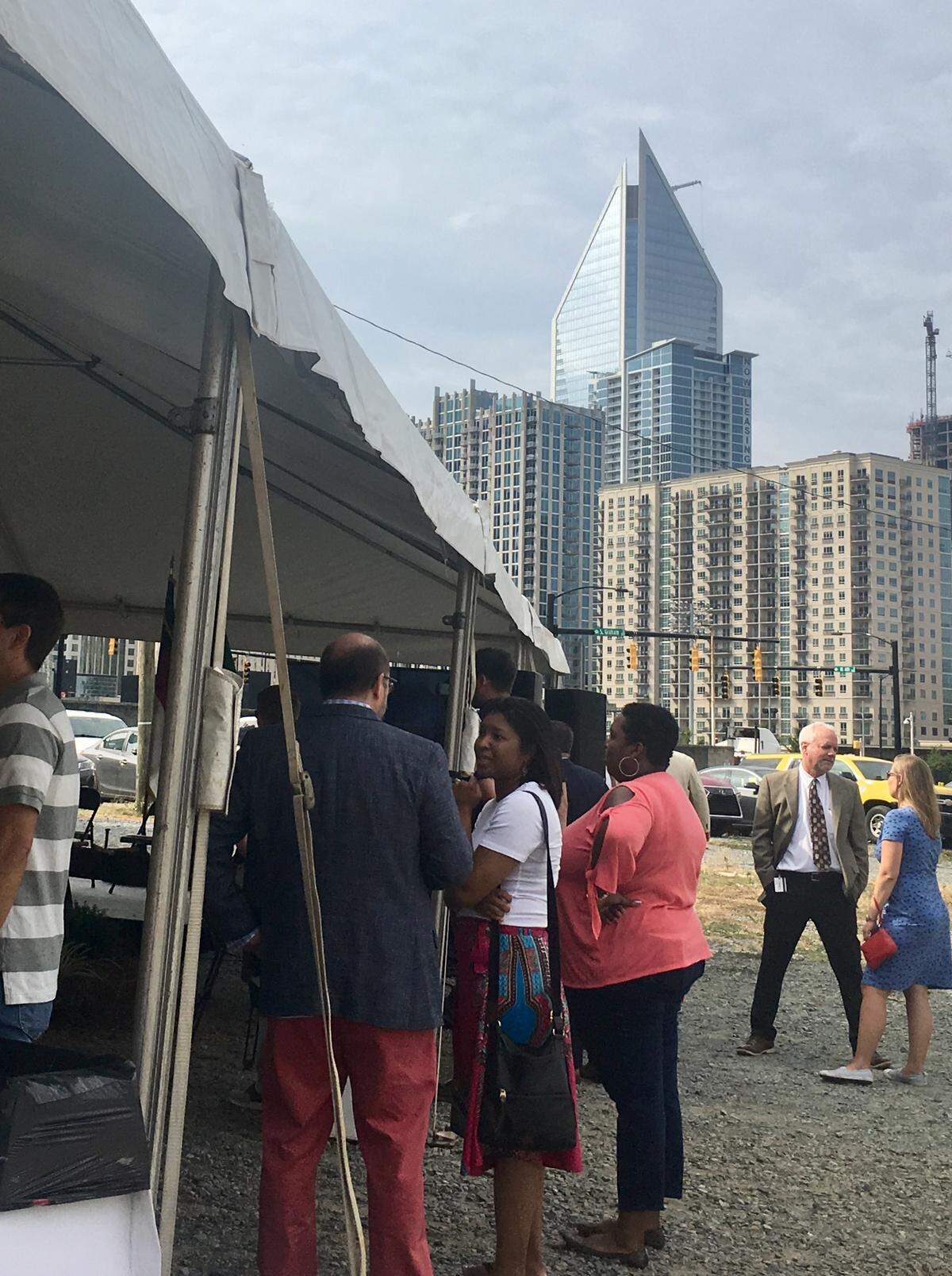 The site of the Charlotte Gateway station sits on the corner of  Graham and Fourth Streets, on the edge of uptown.