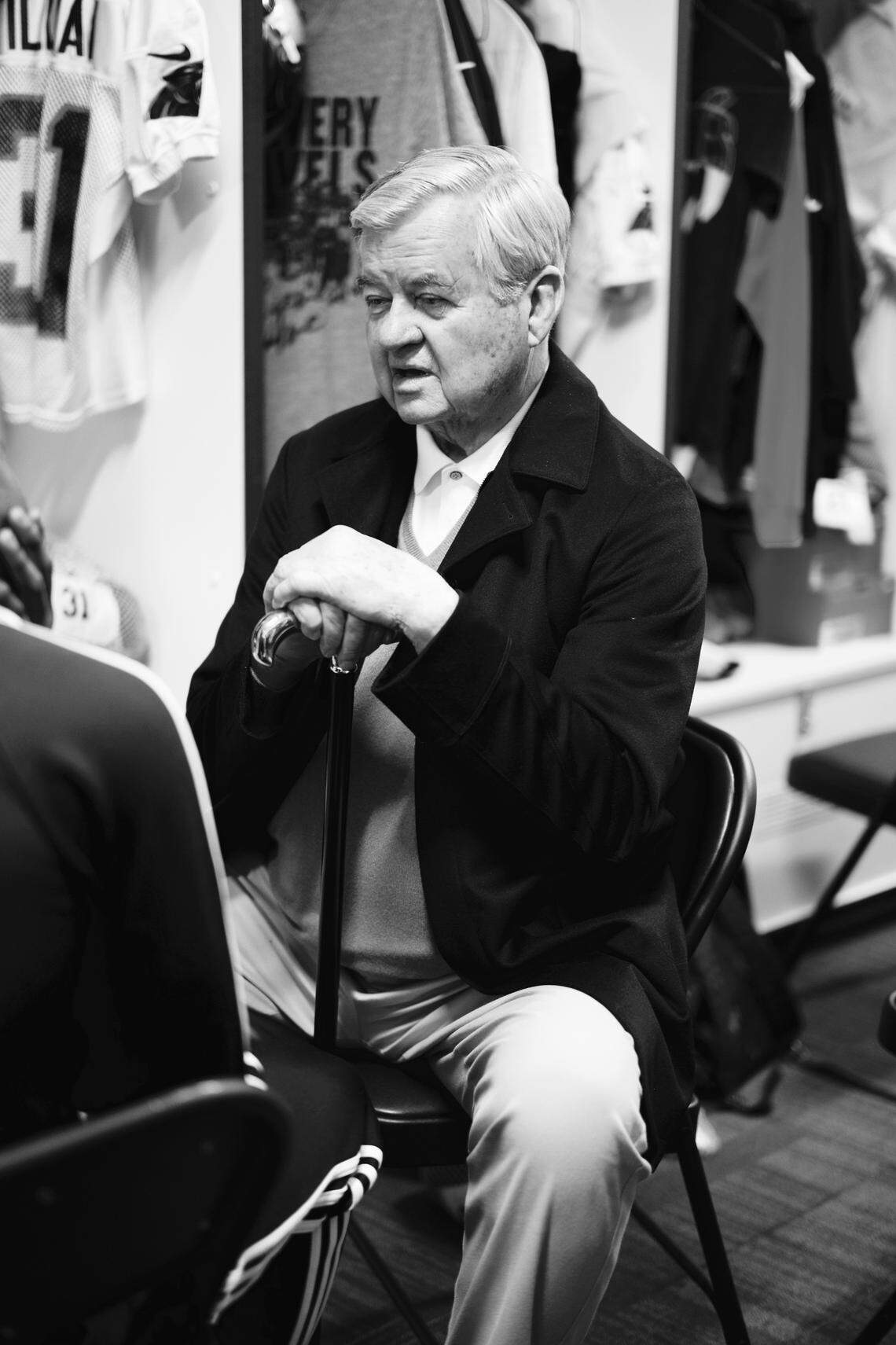 Jerry Richardson, a former NFL player himself, made his fortune in restaurants and founded the Carolina Panthers in 1995. He liked to sometimes visit with the players, on the field or at their lockers. Richardson, who sold the team in 2018 to current owner David Tepper, died in 2023.