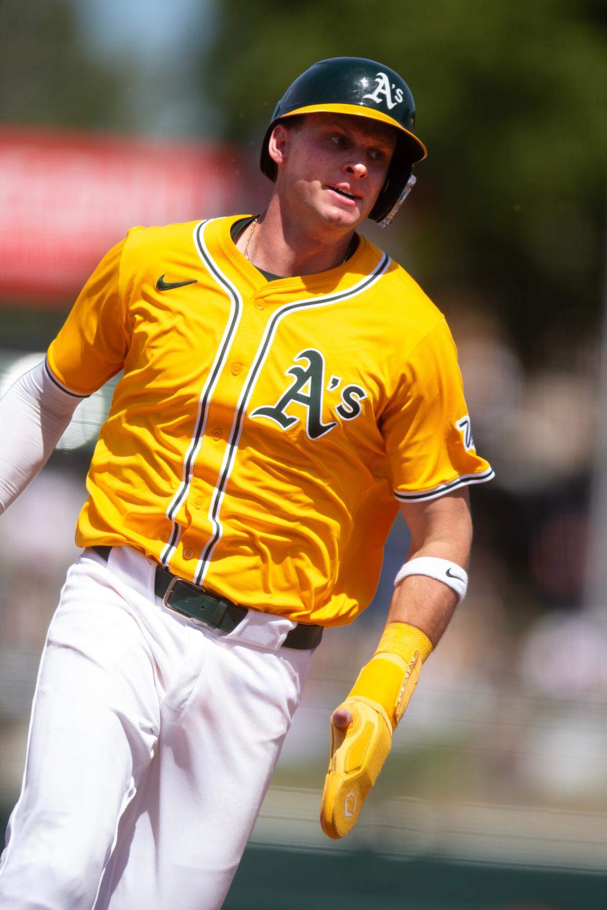 Athletics first baseman Logan Davidson (6) rounds third and heads for home on an RBI triple by Lawrence Butler against the Philadelphia Phillies during a late May game at Sutter Health Park. D. Ross Cameron-Imagn Images