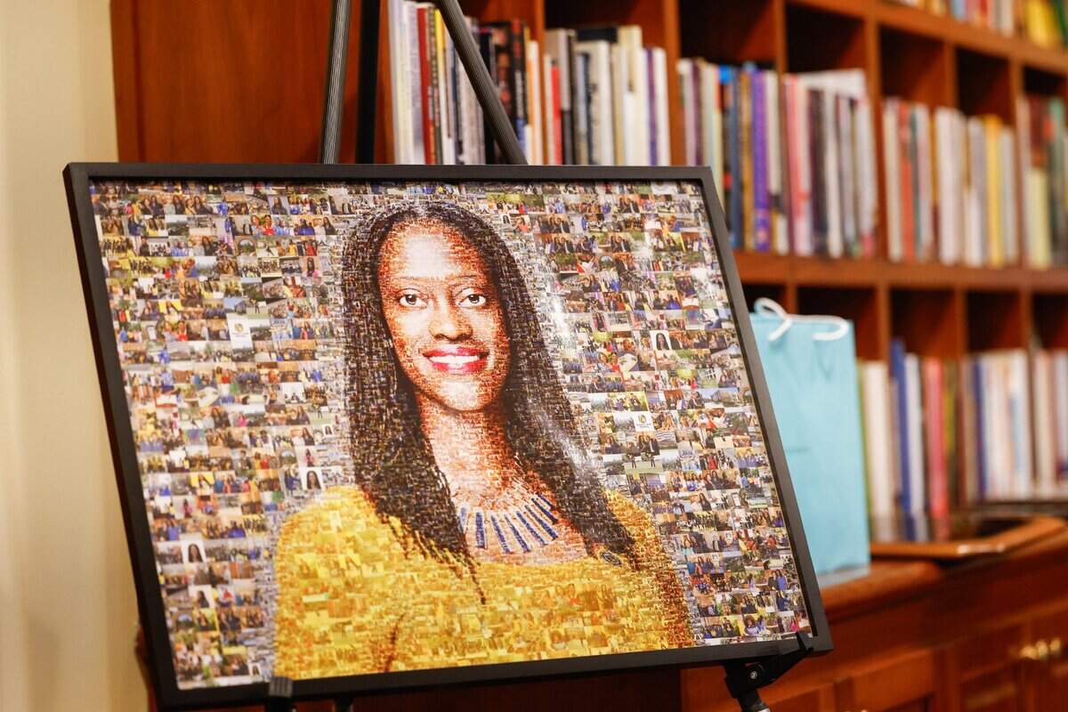 A photo collage composed of images of Valerie Kinloch, Johnson C. Smith University staff and students, represent the first months of Kinloch’s position as president at JCSU.