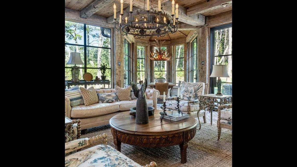 The 10,065-square-foot home on Hemlock Road borders the Blue Ridge Parkway and Biltmore Estate equestrian trails.