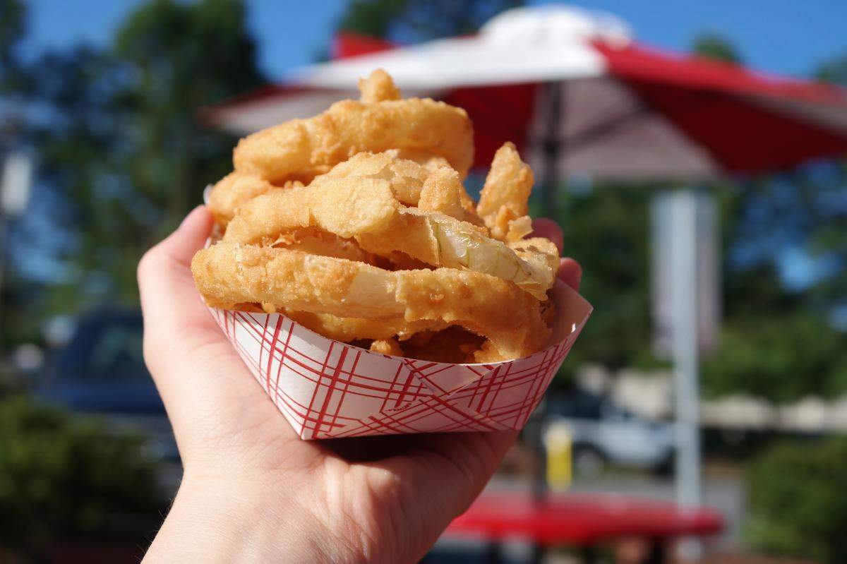 The onion rings at Zack’s Hamburgers.